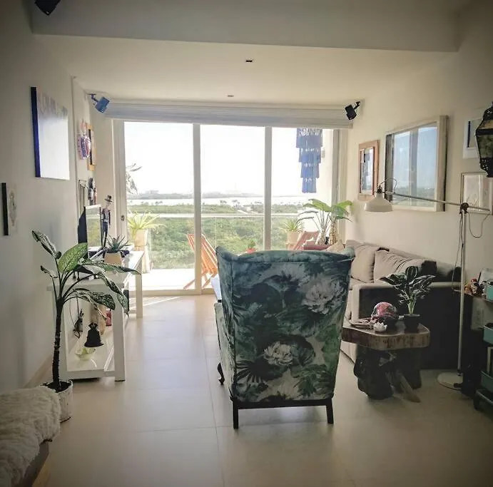 Beautiful 2B 2Br Ocean/Lagoon View Pool Gym Cancún 0*,