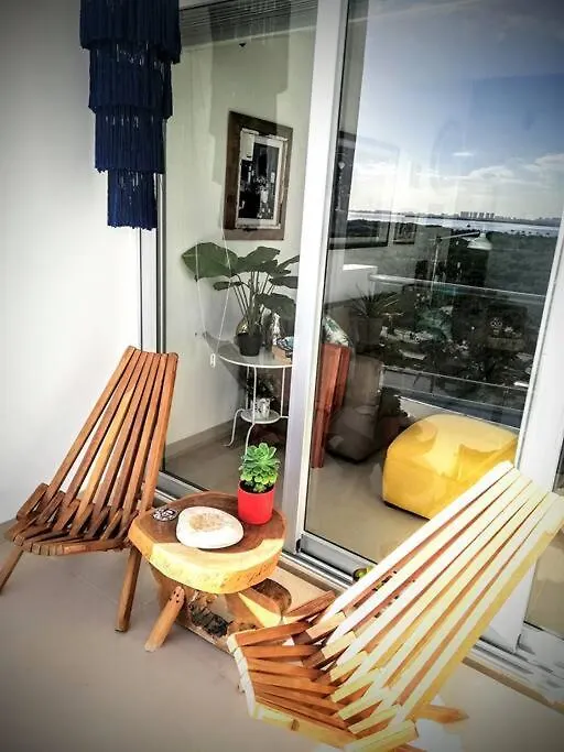 Beautiful 2B 2Br Ocean/Lagoon View Pool Gym Cancún 0*,